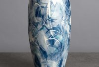 Light Blues White Curved Vase Waves Series Contemporary for sizing 1000 X 1000