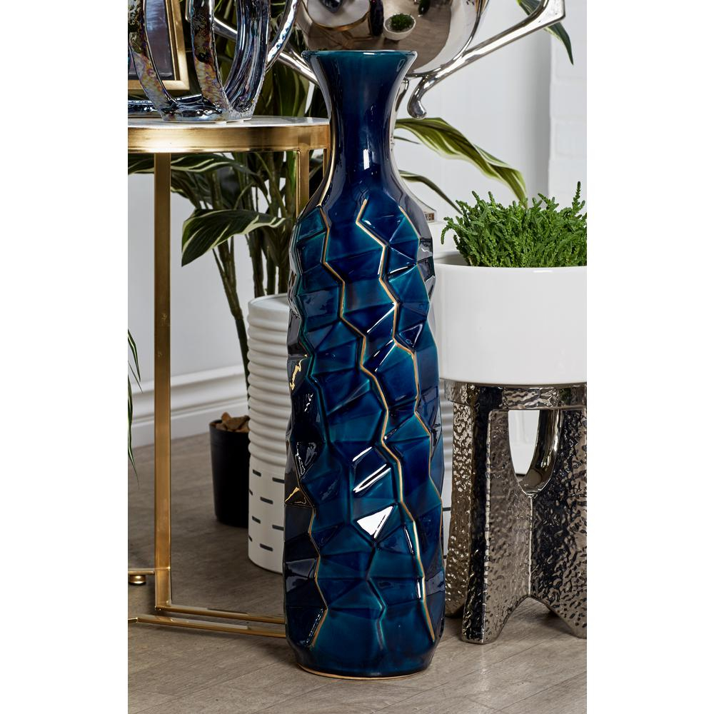 Litton Lane 26 In Navy Blue Ceramic Decorative Vase 59959 intended for sizing 1000 X 1000