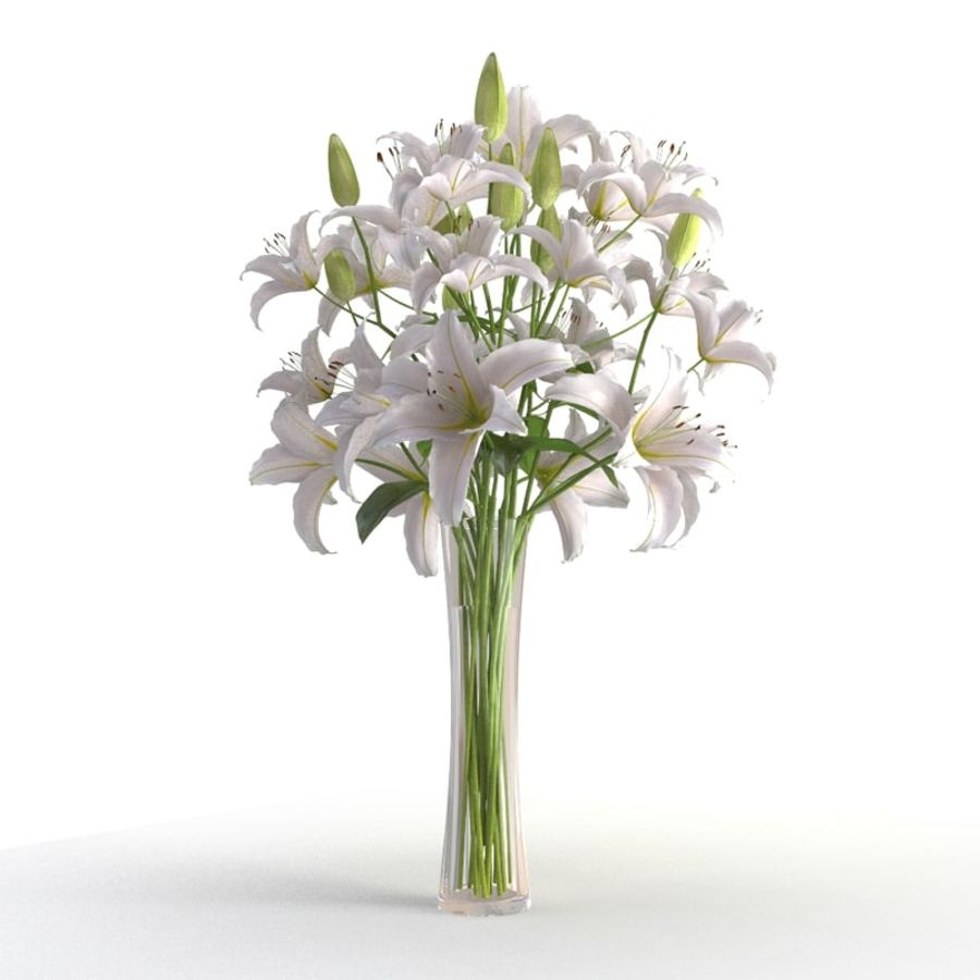 Lys Vase Fleur Blanche Modle 3d 19 Max Obj Fbx Free3d intended for size 900 X 900