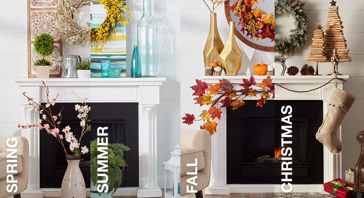 Mantel Decorating Ideas Season Overstock intended for dimensions 1241 X 677