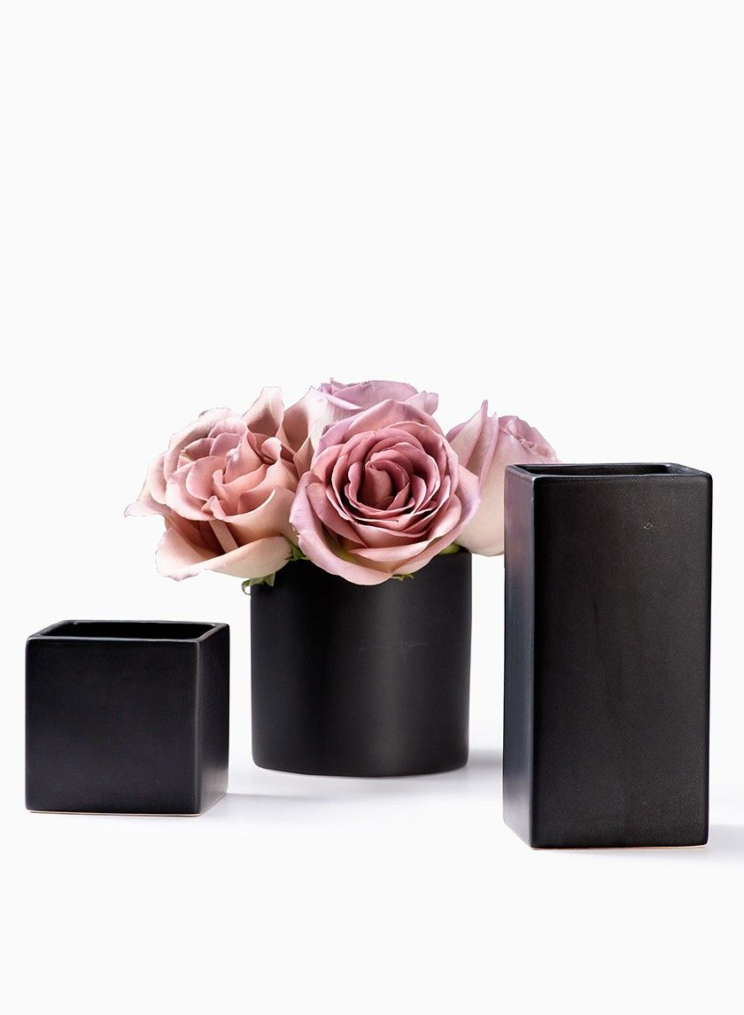 Matte Black Ceramic Cube Square Cylinder Vases In 2020 pertaining to proportions 840 X 1146