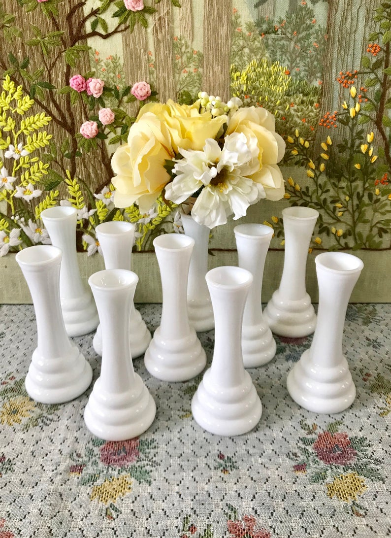 Milk Glass Vases For Wedding Centerpiece Vases For Centerpiece Milk Glass Bud Vases Bulk White Vases Short Vases Bridal Shower Centerpiece within size 794 X 1092