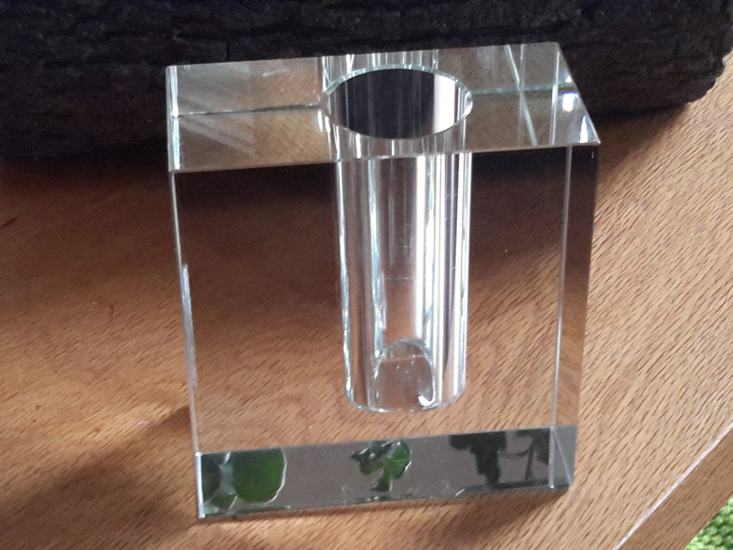 Modernist Crystal Block Bud Vase Cottagewelcome On Etsy intended for measurements 1500 X 1125