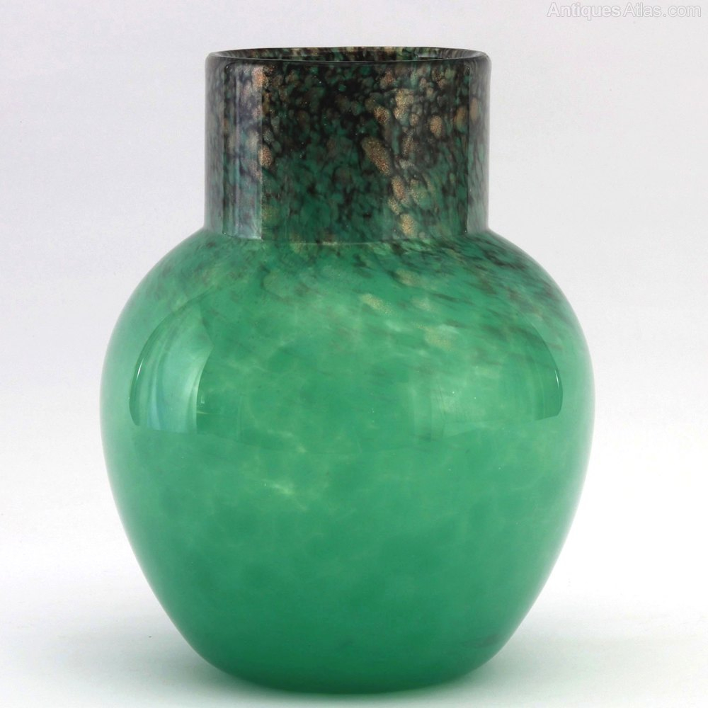 Monart Blue Green Glass Vase With Gold Aventurine inside sizing 1000 X 1000