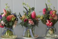 My Fair Lady Jam Jar Posy Trios Jam Jar Flowers regarding proportions 898 X 900