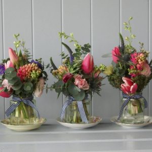 My Fair Lady Jam Jar Posy Trios Jam Jar Flowers regarding proportions 898 X 900