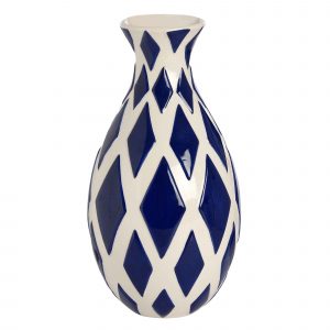 Navy And White Diamond Vase regarding measurements 2000 X 2000