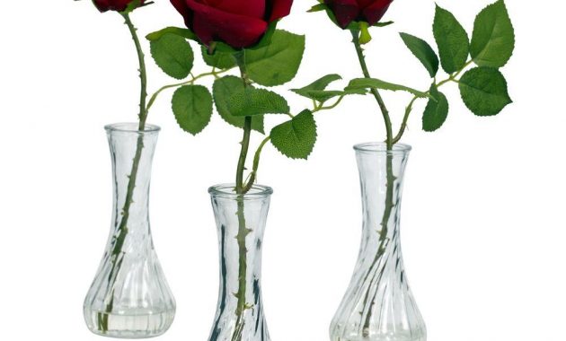 Nearly Natural 12 In H Red Rose With Bud Vase Set Of 3 with dimensions 1000 X 1000