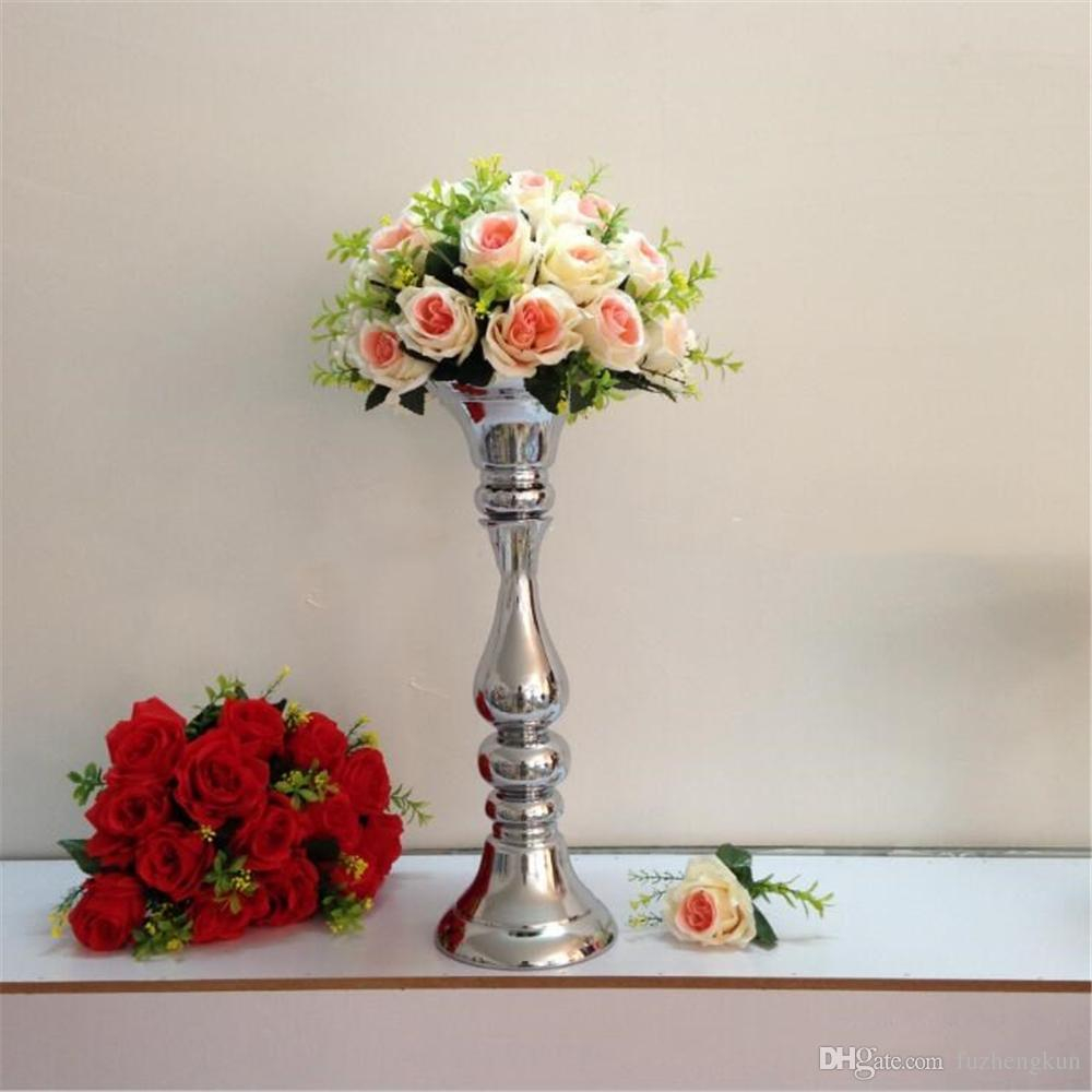 New Arrival Height 48cm Silver Flower Vase Road Lead Wedding Table Centerpieces Decoration Event Party Supplies Inexpensive Flower Vases Inexpensive throughout measurements 1000 X 1000