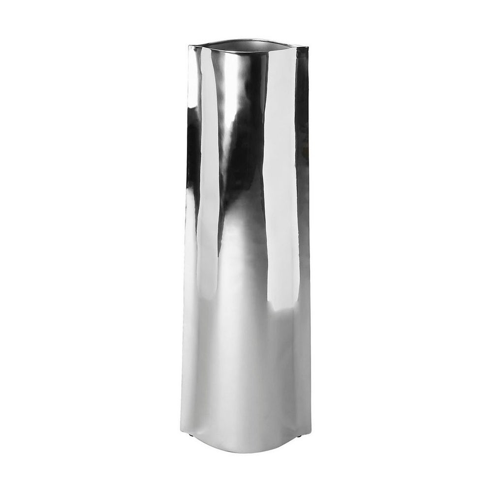 Offex Modern Crafted Cast Aluminum Floor Vase Silver in sizing 1000 X 1000