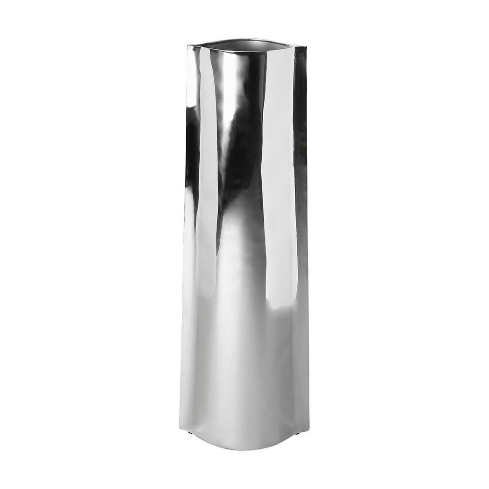 Offex Modern Crafted Cast Aluminum Floor Vase Silver throughout measurements 1000 X 1000