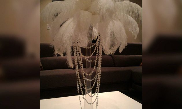 Ostrich Feather Centerpiece With Acrylic And Pearl Garlands for dimensions 1500 X 1500