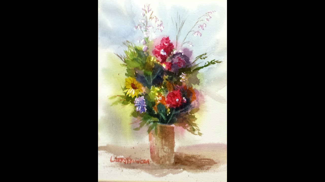 Paint Along With Larry Hamilton Nov 6 2013 Watercolor Vase Of Flowers intended for measurements 1280 X 720