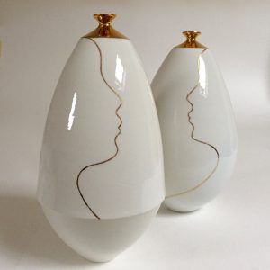 Pair Of Bud Vases Visages regarding dimensions 2238 X 2238