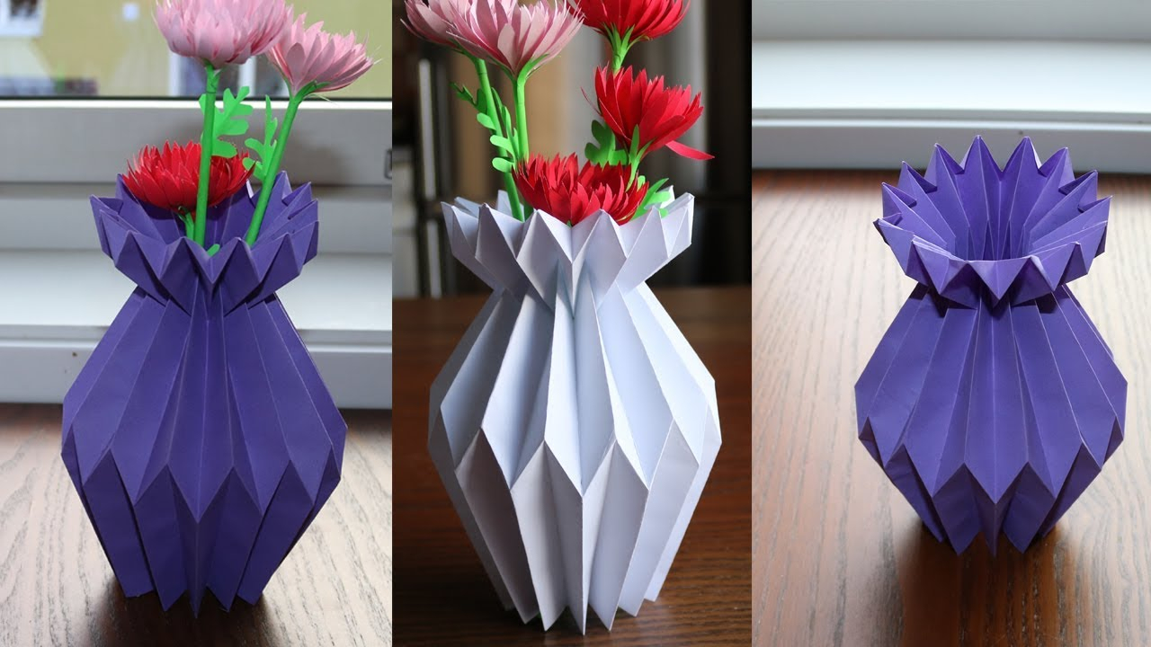 Paper Crafts Flower Vase Finalluckincsolutions with regard to measurements 1280 X 720