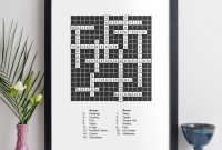 Personalised Traditional Crossword Print With Clues regarding proportions 1024 X 1024