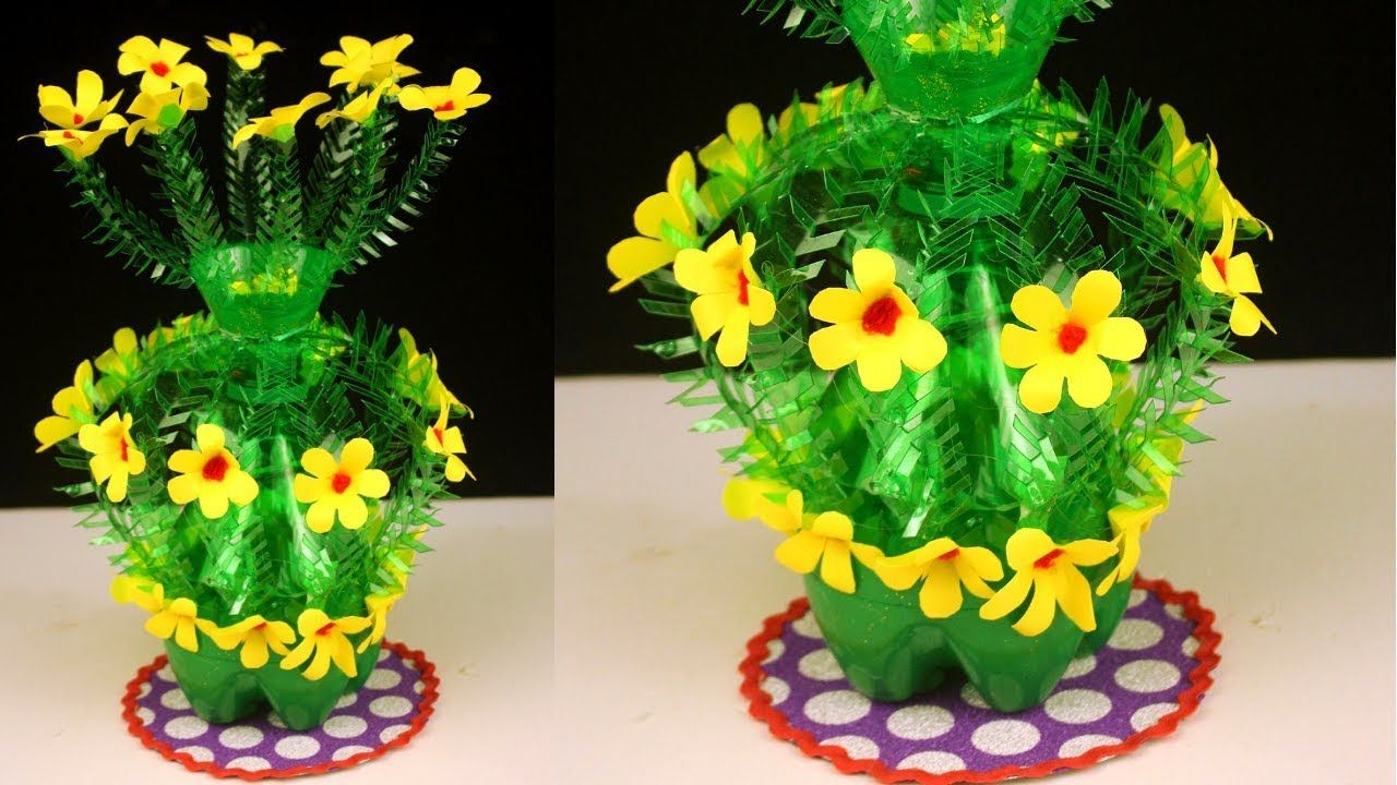 Plastic Bottle Paper Craft Flower Vase Creative Ways To intended for measurements 1280 X 720