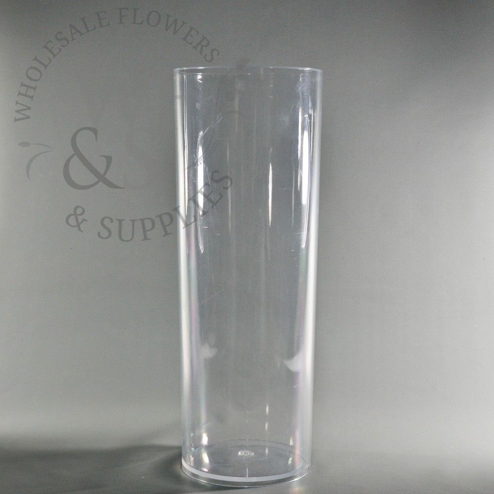 Plastic Cylinder Vase Clear 6quot X 165quot in dimensions 1000 X 1000