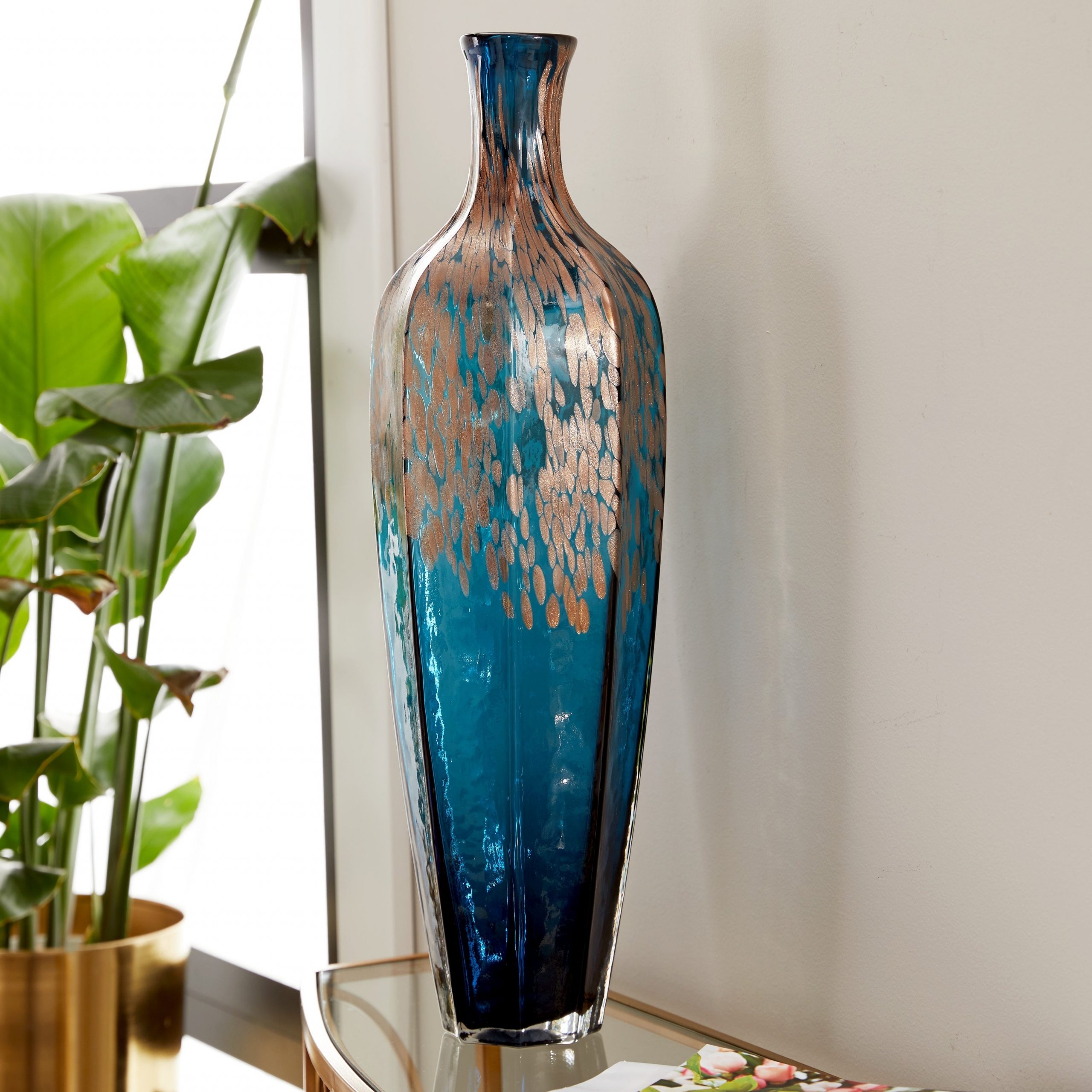 Porch Den Kelso Metallic Spot Translucent Glass 23 Inch Floor Vase with regard to size 3500 X 3500