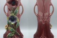 Rare Porcelain Flowers In Relief Pattern Majolica Vase Art for sizing 3000 X 3000