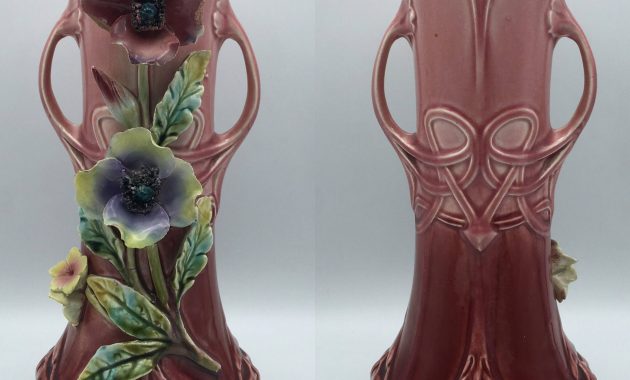 Rare Porcelain Flowers In Relief Pattern Majolica Vase Art for sizing 3000 X 3000