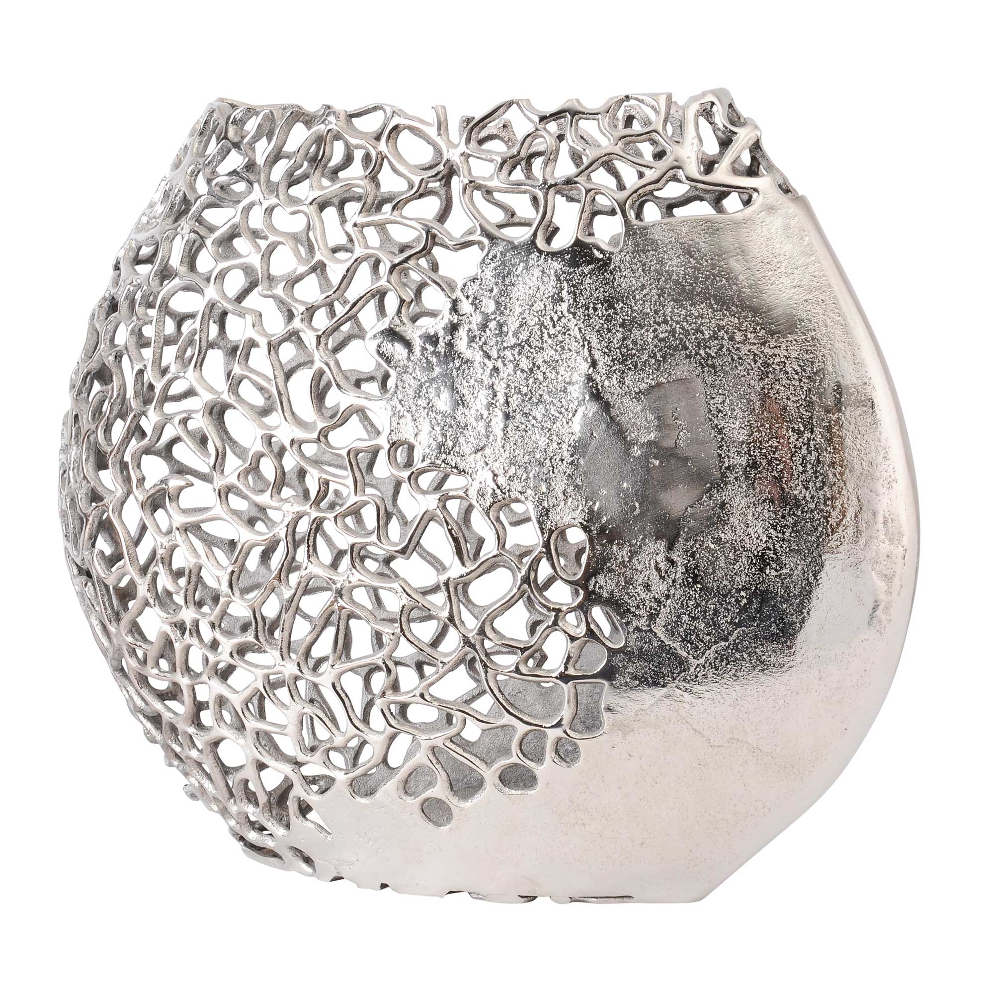 Reef Large Round Vase Silver Metal Barker Stonehouse inside dimensions 2000 X 2000