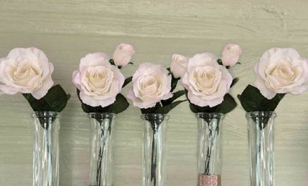 Rose Gold Vases Set Of 10 Rose Gold Glitter Vases Wedding pertaining to dimensions 735 X 1100