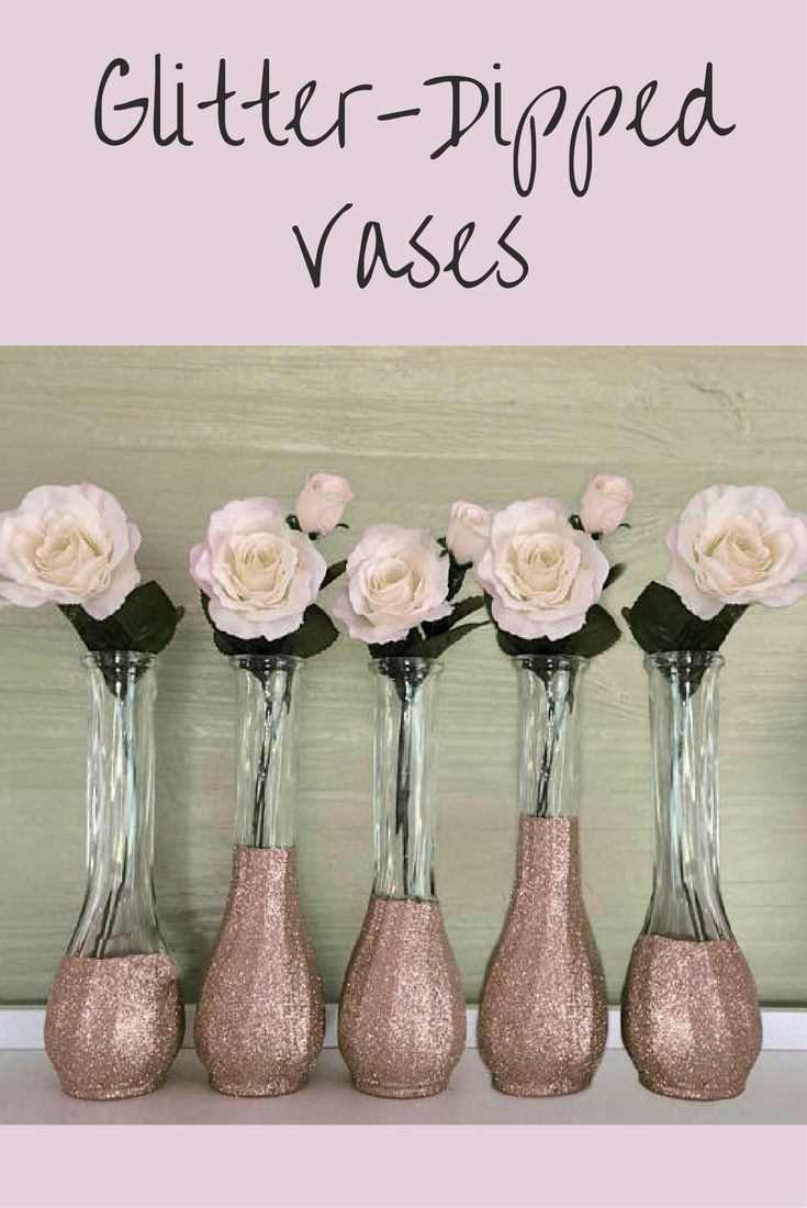 Rose Gold Vases Set Of 10 Rose Gold Glitter Vases Wedding with regard to proportions 735 X 1100