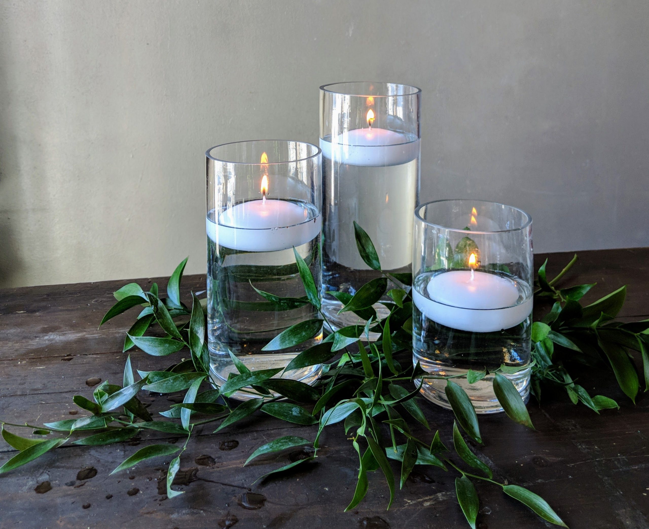 Sadies Floral Cylinders With Floating Candles And pertaining to dimensions 2921 X 2383