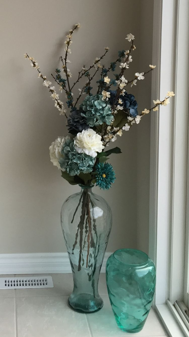 Sea Glass Floor Vase With Flowers Floor Vase Decor intended for dimensions 750 X 1334