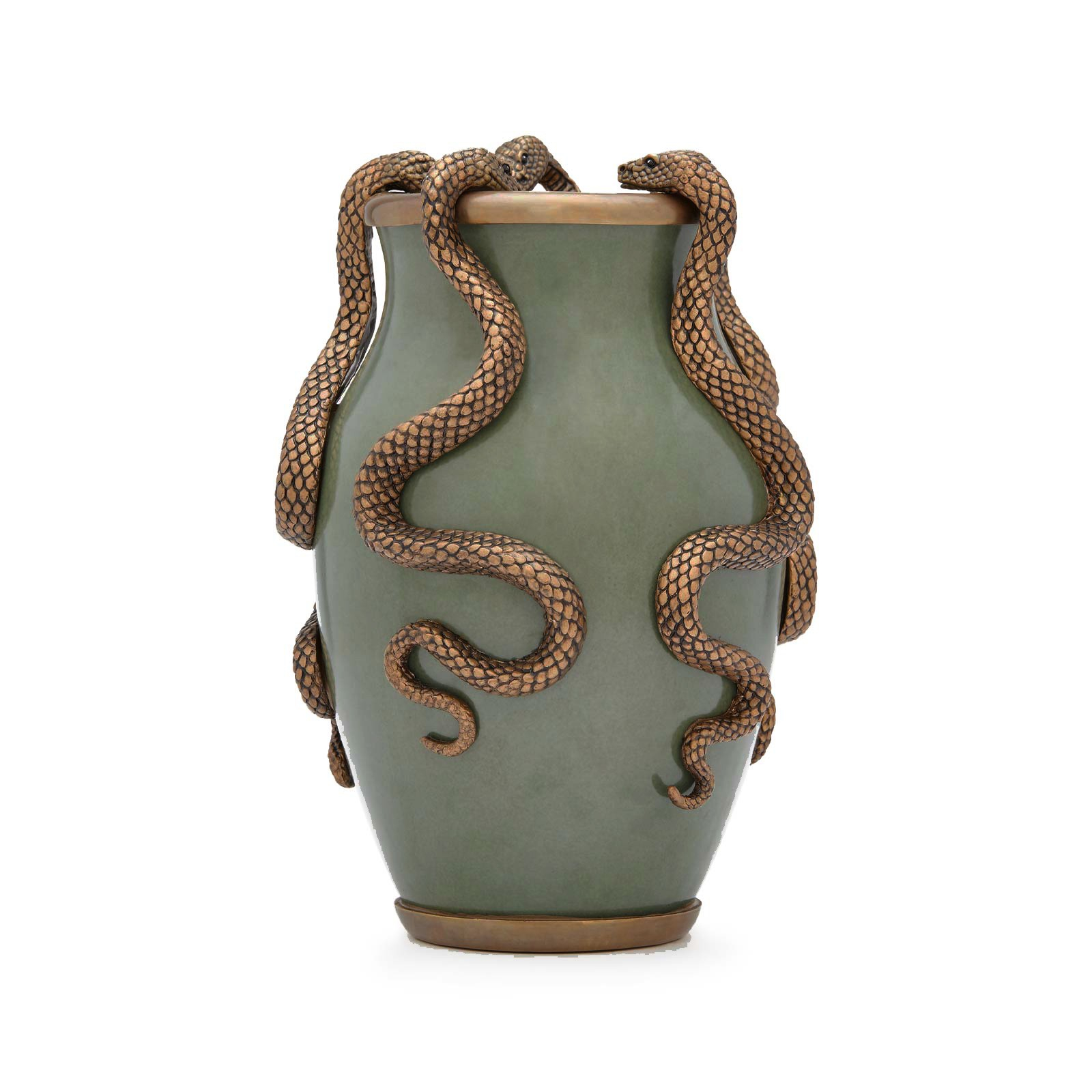 Serpentis Vase Green Gold throughout dimensions 1600 X 1600