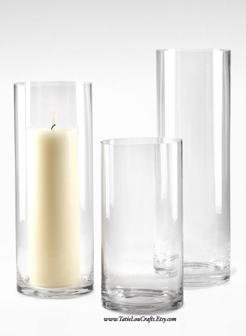 Set Of 3 Glass Cylinder Vases Wedding Centerpieceba Shower Decor Home Decor Candle Holder Flower Vase for size 794 X 1083
