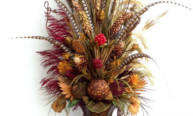 Six Feet Tall Dried Floral Arrangement With Pheasant within sizing 1536 X 2436