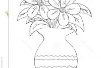 Sketch Images Flower Vase Drawing for size 1035 X 1300