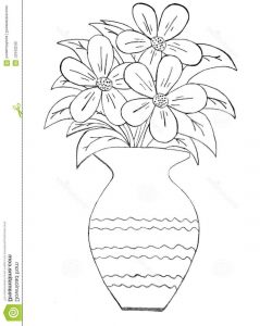 Sketch Images Flower Vase Drawing for size 1035 X 1300