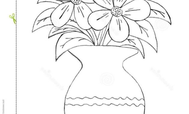 Sketch Images Flower Vase Drawing for size 1035 X 1300