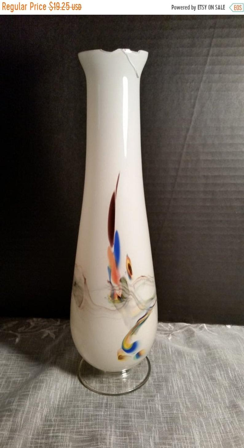 Soldes Vente Fin De Jour Bud Vase Lait Verre Art Peinture Vintage Multi Couleur Art Verre Vase Fin De Jour Splatter Verre Vase Verre Fournitures inside proportions 794 X 1458