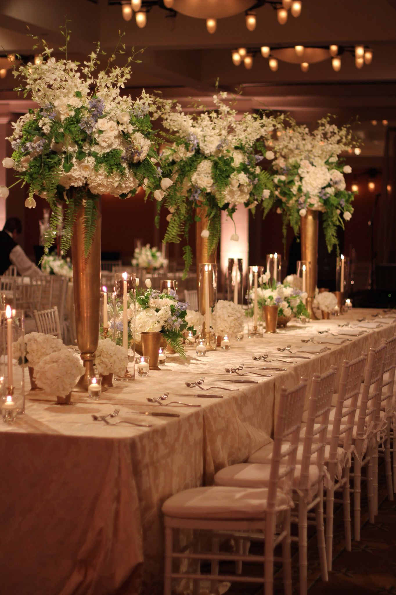 Some Tables Will Have Tall Gold Vases Filled With A Large pertaining to measurements 1364 X 2048