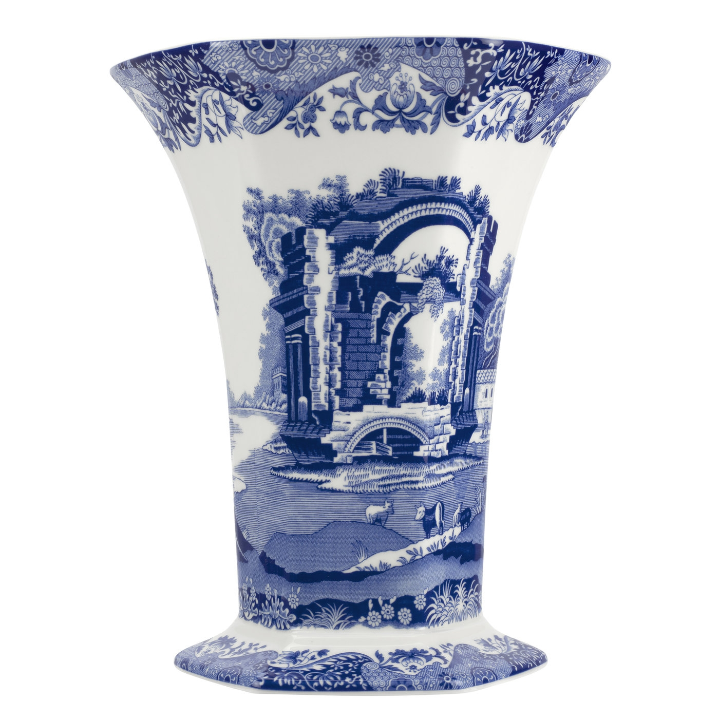 Spode Blue Italian Hexagonal Vase Spode Usa within dimensions 1400 X 1400