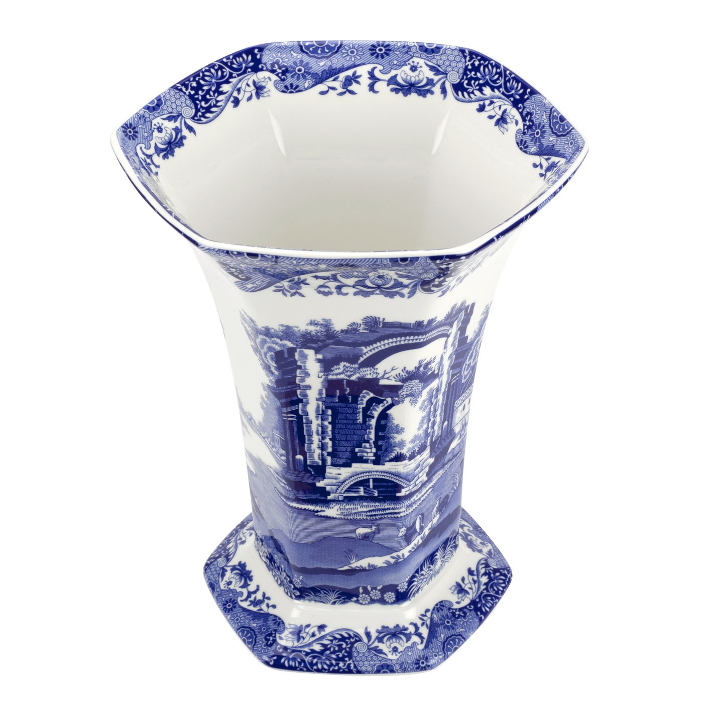 Spode Blue Italian Hexagonal Vase with regard to dimensions 1400 X 1400