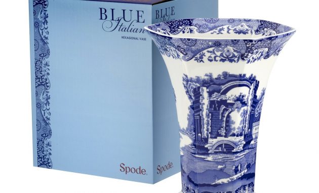 Spode Blue Italian Hexagonal Vase with size 1400 X 1400