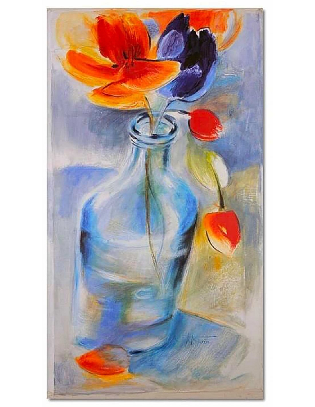 Tableau Fleurs Colores Dans Un Vase En Verre Fee throughout measurements 1100 X 1422