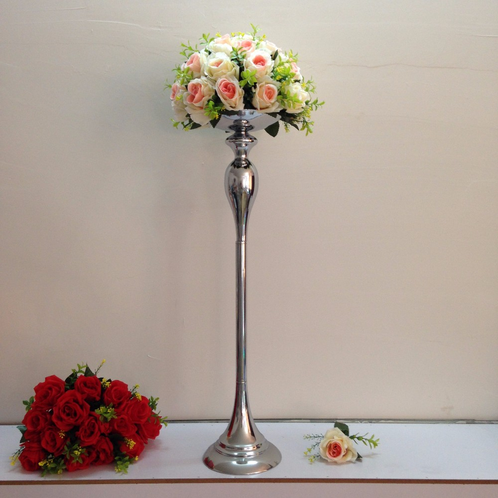 Tall And Large Best Quality Silver Trumpet Shape Vase For Wedding Centerpieces Wedding Vase with regard to proportions 1000 X 1000