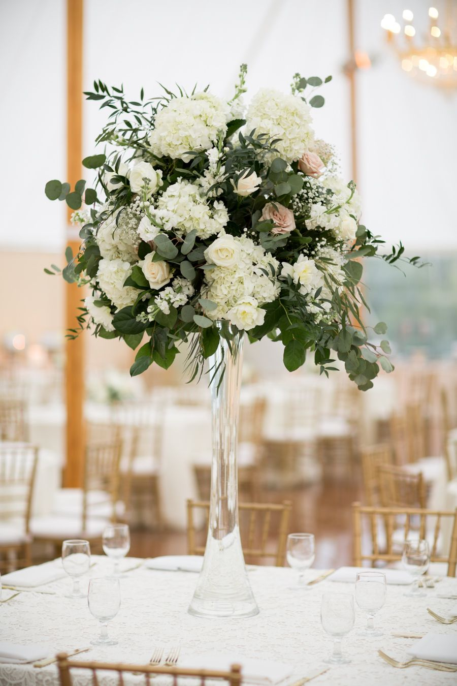 Tall Eucalyptus Rose And Hydrangea Centerpieces Flower intended for proportions 900 X 1350