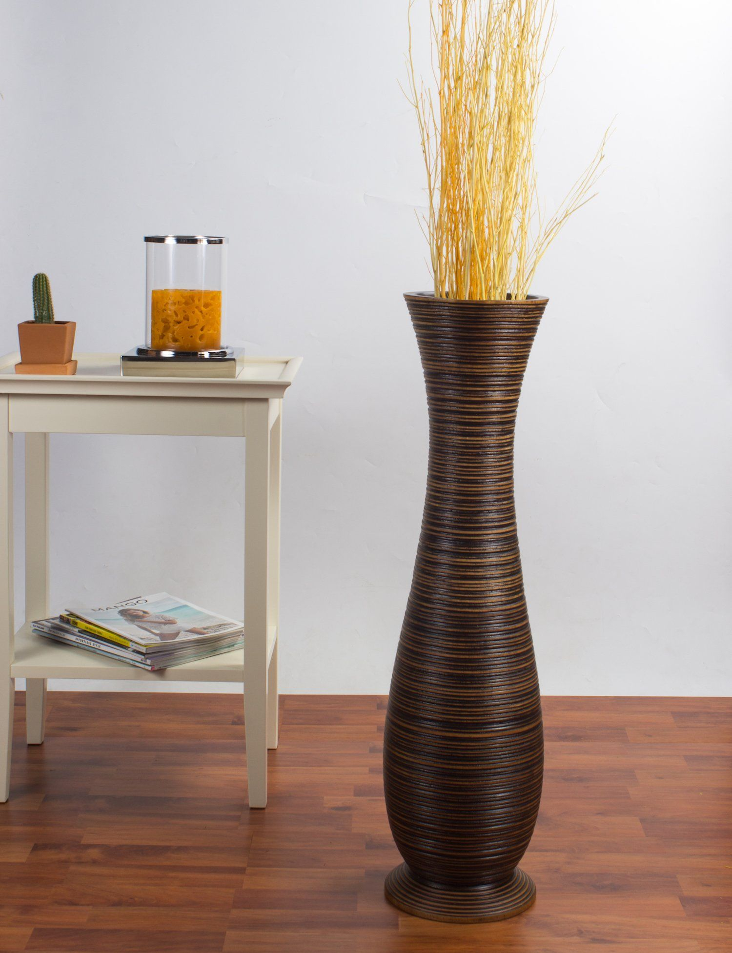 Tall Floor Vase 30 Inches Wood Brown Unique And throughout measurements 1500 X 1953