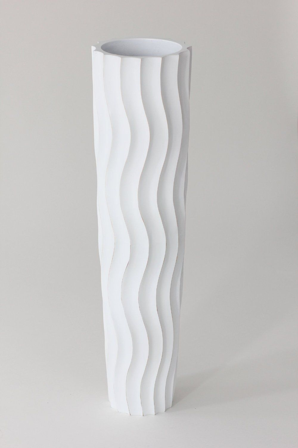 Tall Floor Vase 75 Cm Mango Wood White Amazoncouk in measurements 1000 X 1500