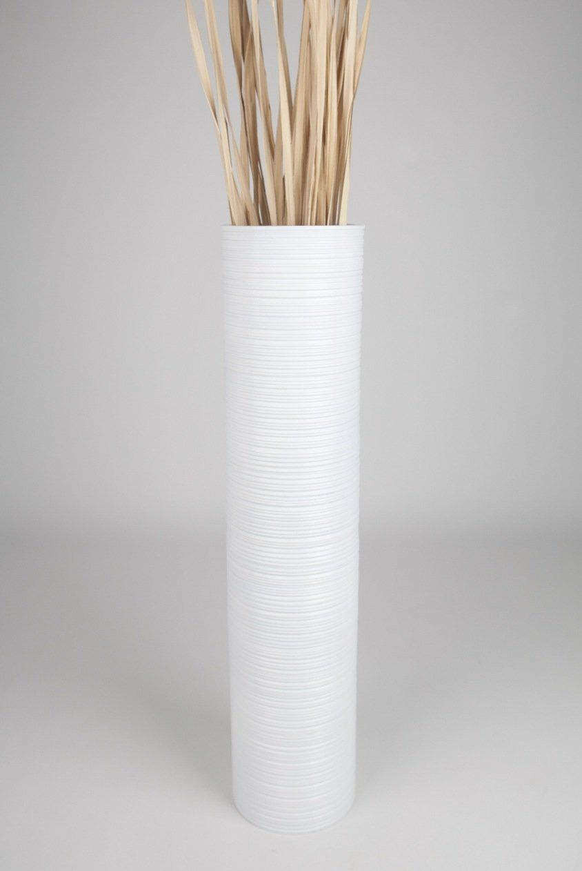 Tall Floor Vase 90 Cm Mango Wood White Amazoncouk for size 844 X 1262