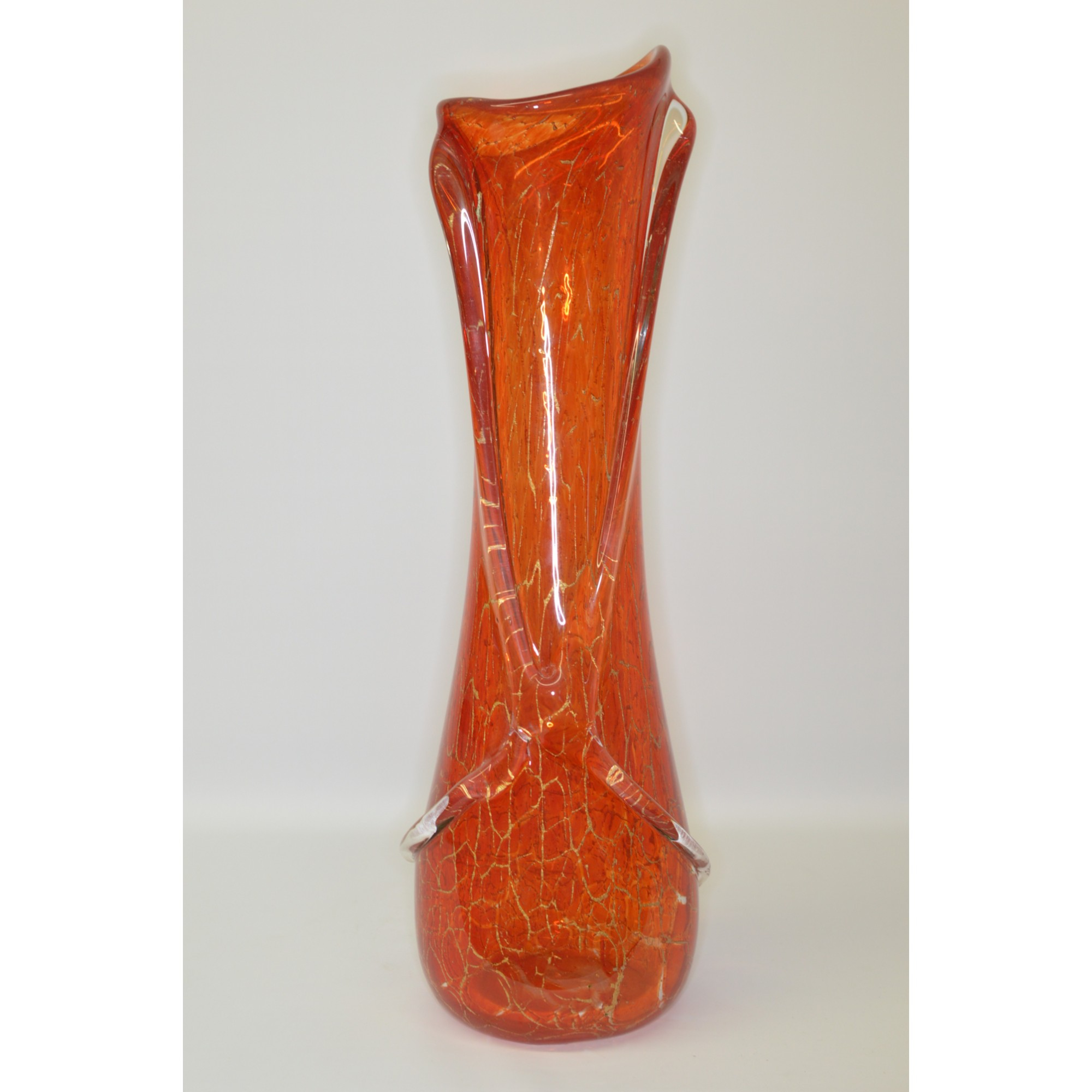 Tall Floor Vase Suspenders Deep Orange With A Golden Spiderweb Collection Coral H 80 Cm 31 within sizing 2000 X 2000
