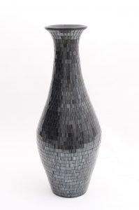 Tall Floor Vase With Glass Mosaic 80 Cm Ceramic Black in measurements 1200 X 1812