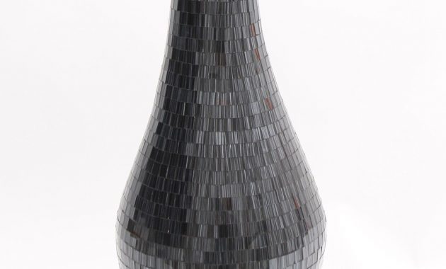 Tall Floor Vase With Glass Mosaic 80 Cm Ceramic Black in measurements 1200 X 1812